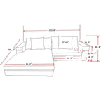 Canapé d'angle en velours côtelé 260 cm Us Pride Furniture Payan