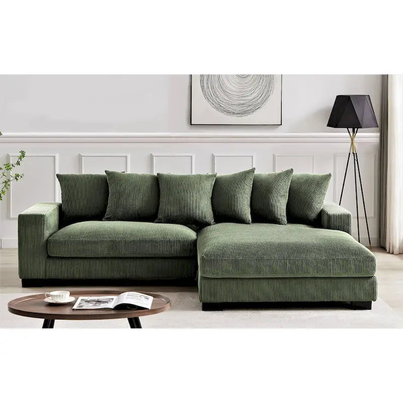 Canapé d'angle en velours côtelé 260 cm Us Pride Furniture Payan