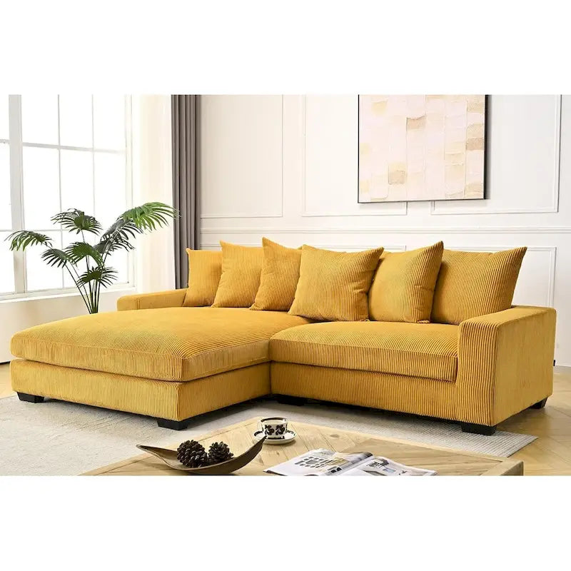 Canapé d'angle en velours côtelé 260 cm Us Pride Furniture Payan