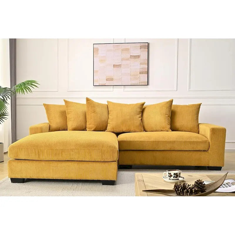 Canapé d'angle en velours côtelé 260 cm Us Pride Furniture Payan