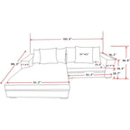 Canapé d'angle en velours côtelé 260 cm Us Pride Furniture Payan