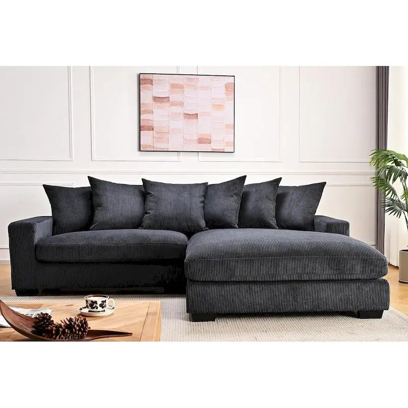 Canapé d'angle en velours côtelé 260 cm Us Pride Furniture Payan