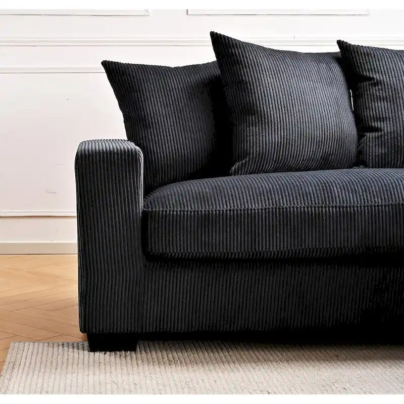 Canapé d'angle en velours côtelé 260 cm Us Pride Furniture Payan