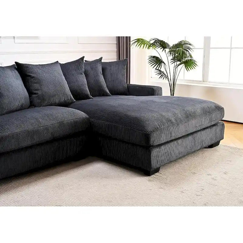Canapé d'angle en velours côtelé 260 cm Us Pride Furniture Payan