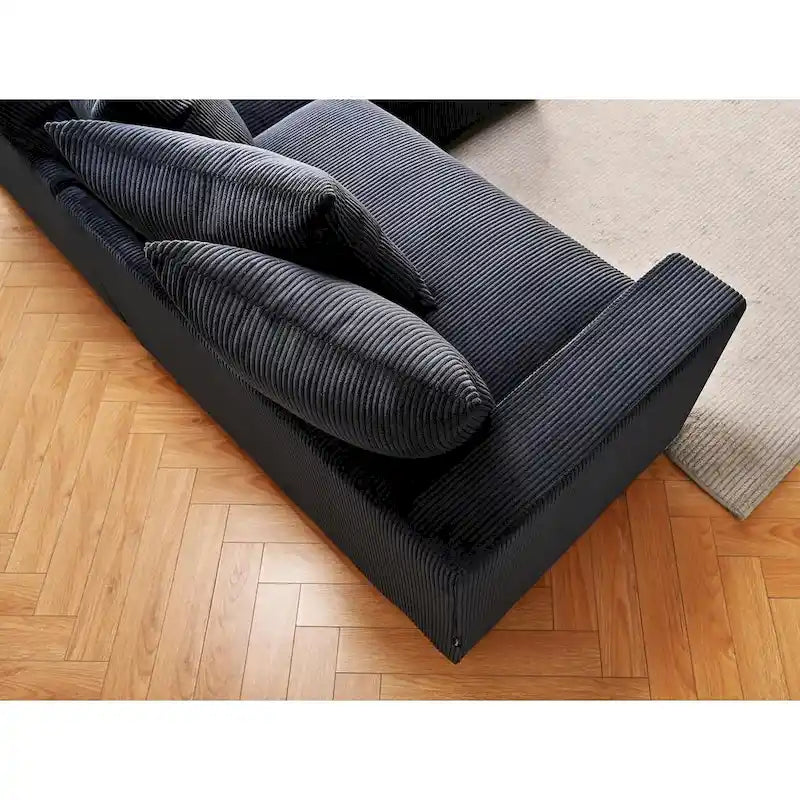 Canapé d'angle en velours côtelé 260 cm Us Pride Furniture Payan