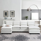 Divano sezionale moderno a U con cuscini lombariDivano letto con chaise longue