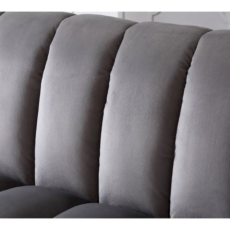 83 Comodo divano letto convertibile in velluto con contenitore.