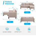 Divano componibile Mixoy Convertible con pouf contenitore, chaise longue reversibile