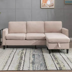 Divano componibile Mixoy Convertible con pouf contenitore, chaise longue reversibile
