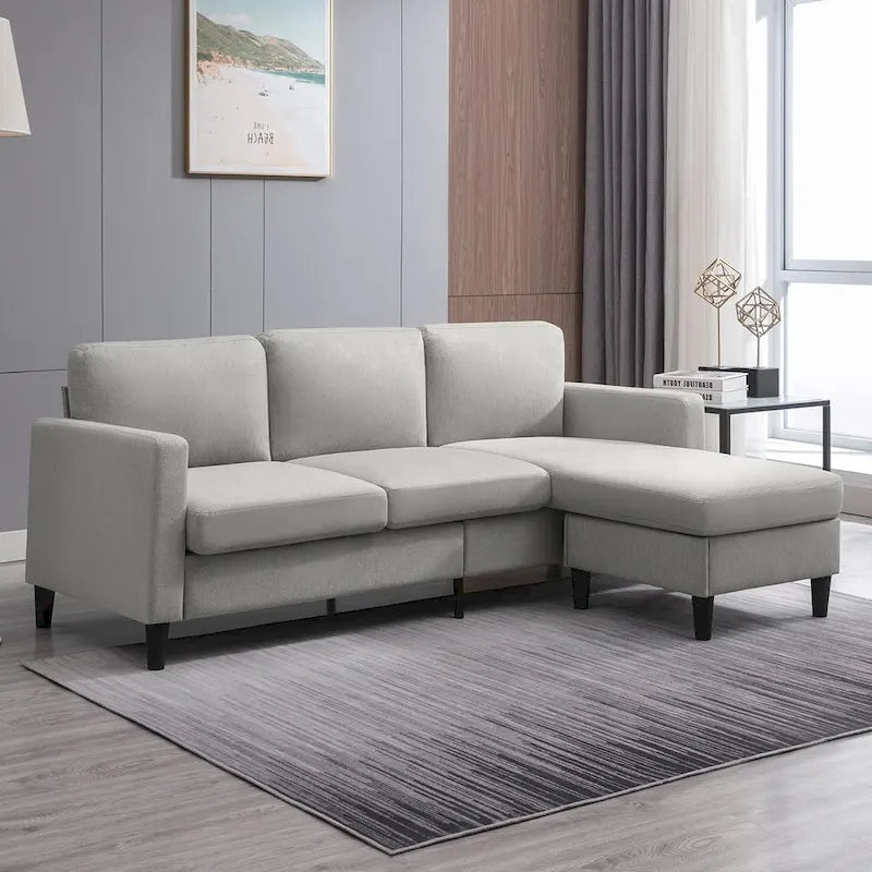 Divano componibile Mixoy Convertible con pouf contenitore, chaise longue reversibile