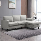 Divano componibile Mixoy Convertible con pouf contenitore, chaise longue reversibile
