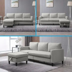 Divano componibile Mixoy Convertible con pouf contenitore, chaise longue reversibile