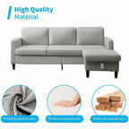 Divano componibile Mixoy Convertible con pouf contenitore, chaise longue reversibile