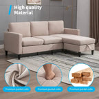 Divano componibile Mixoy Convertible con pouf contenitore, chaise longue reversibile