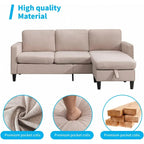 Divano componibile Mixoy Convertible con pouf contenitore, chaise longue reversibile