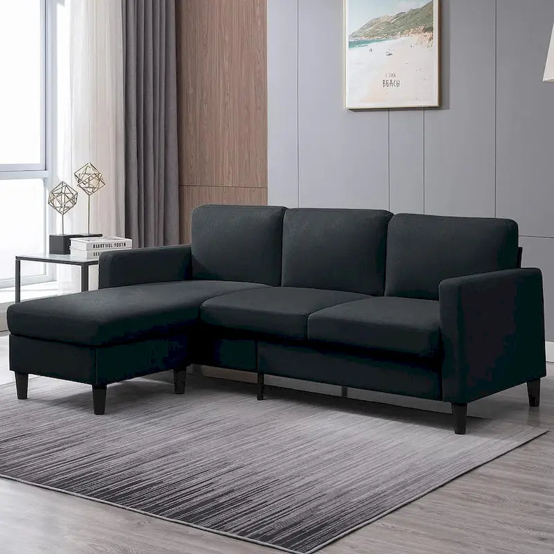 Divano componibile Mixoy Convertible con pouf contenitore, chaise longue reversibile