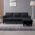 Divano componibile Mixoy Convertible con pouf contenitore, chaise longue reversibile