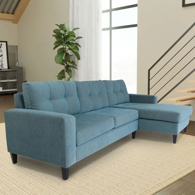 Coast to Coast Sofas Divano Sezionale a L Contemporaneo Poliestere Nylon Massello di Legno Tappezzato