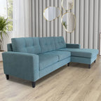 Coast to Coast Sofas Divano Sezionale a L Contemporaneo Poliestere Nylon Massello di Legno Tappezzato