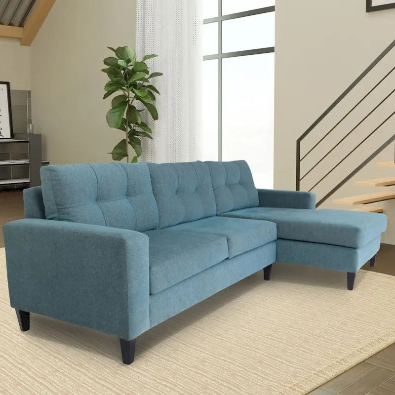 Coast to Coast Sofas Divano Sezionale a L Contemporaneo Poliestere Nylon Massello di Legno Tappezzato