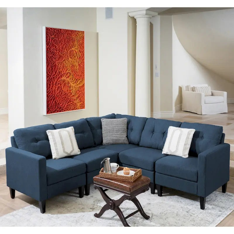 Divano componibile a 5 posti Emmie Mid-century Modern di Christopher Knight Home