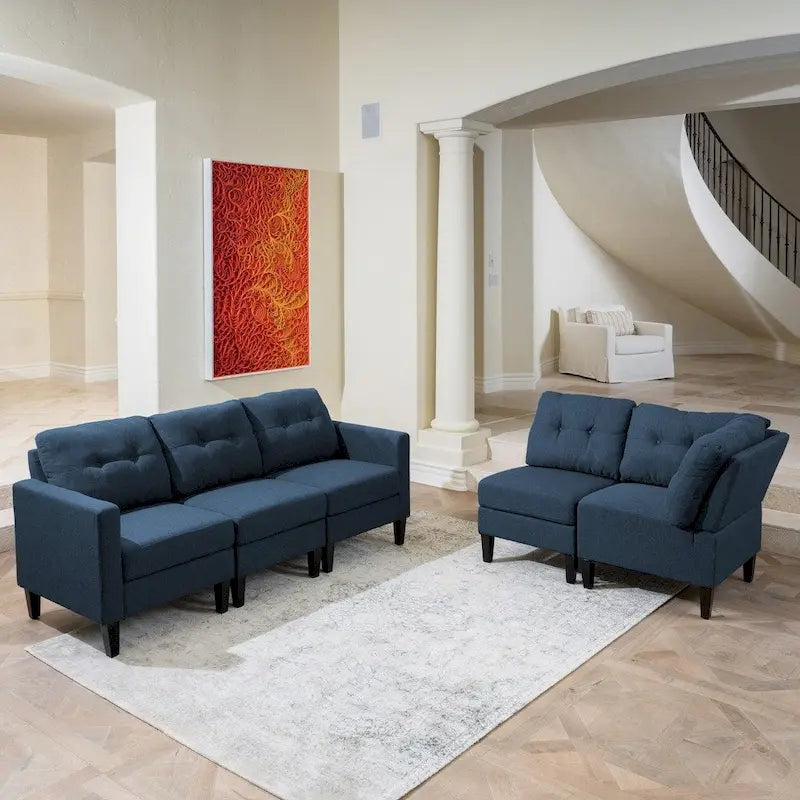 Divano componibile a 5 posti Emmie Mid-century Modern di Christopher Knight Home