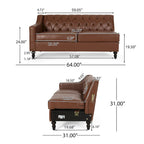 Divano sezionale Furman Contemporary Tufted Chaise di Christopher Knight Home