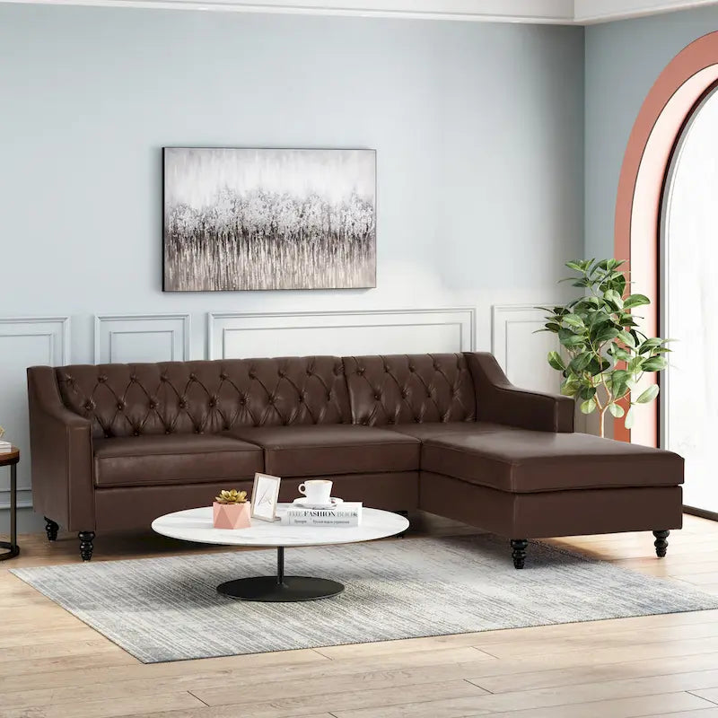 Divano sezionale Furman Contemporary Tufted Chaise di Christopher Knight Home