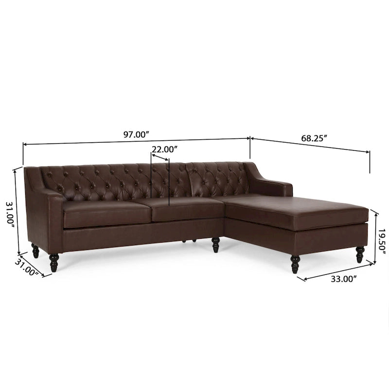 Divano sezionale Furman Contemporary Tufted Chaise di Christopher Knight Home