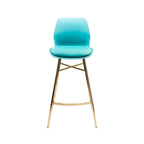 Set di 2 Sgabelli da Bar, Pelle Sintetica, Gambe Cromate Oro