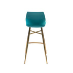 Set di 2 Sgabelli da Bar, Pelle Sintetica, Gambe Cromate Oro