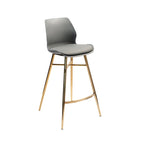 Set di 2 Sgabelli da Bar, Pelle Sintetica, Gambe Cromate Oro