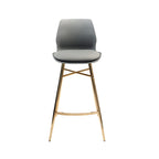 Set di 2 Sgabelli da Bar, Pelle Sintetica, Gambe Cromate Oro