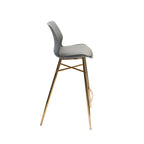 Set di 2 Sgabelli da Bar, Pelle Sintetica, Gambe Cromate Oro
