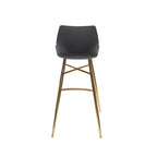 Set di 2 Sgabelli da Bar, Pelle Sintetica, Gambe Cromate Oro