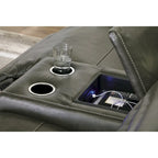Divano sezionale reclinabile a 7 posti Signature Design by Ashley Center Line Dark Gray - 351W x 351D x 89H cm