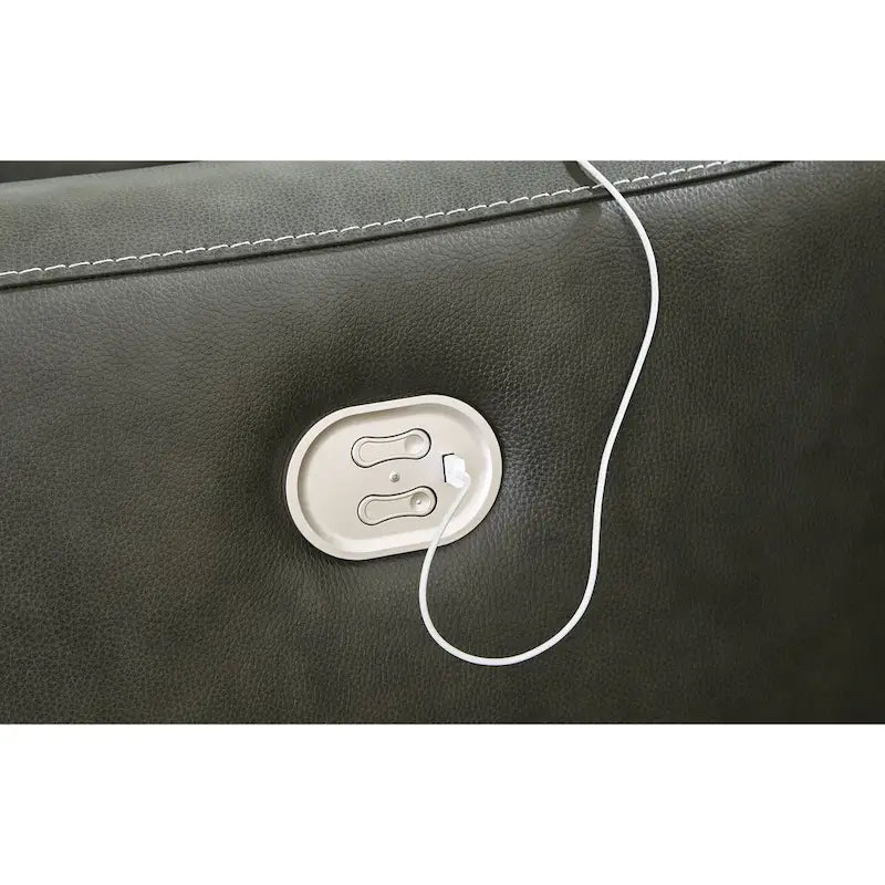 Divano sezionale reclinabile a 7 posti Signature Design by Ashley Center Line Dark Gray - 351W x 351D x 89H cm