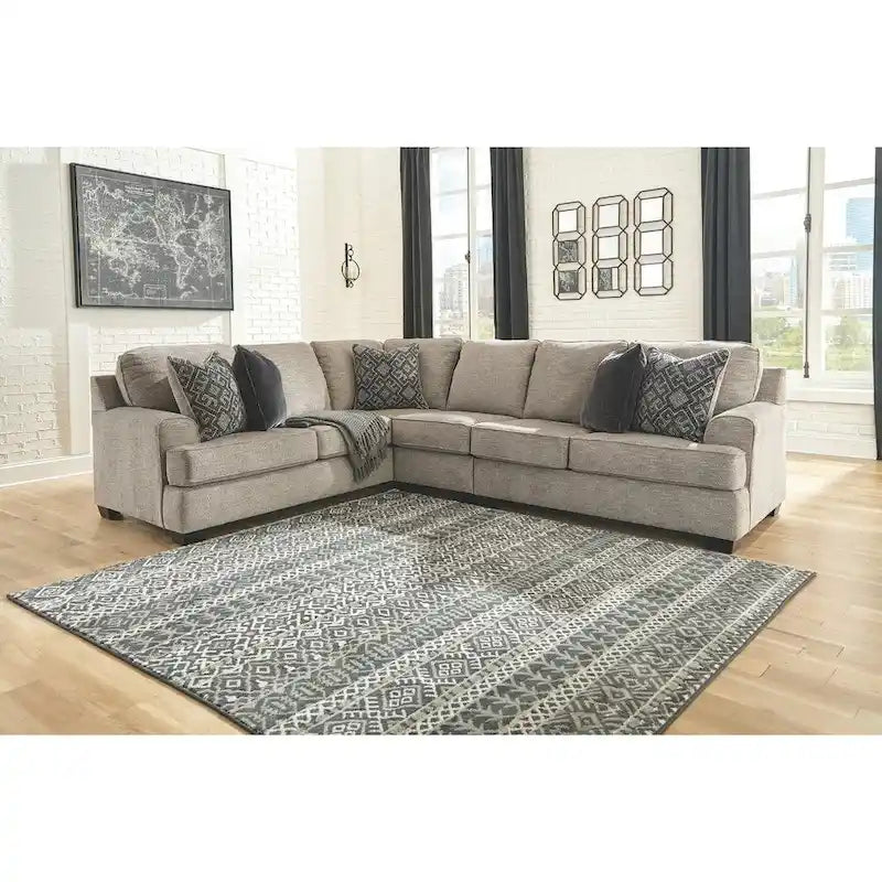 Signature Design by Ashley Bovarian Beige and Grey 3-Piece Sectional Sofa