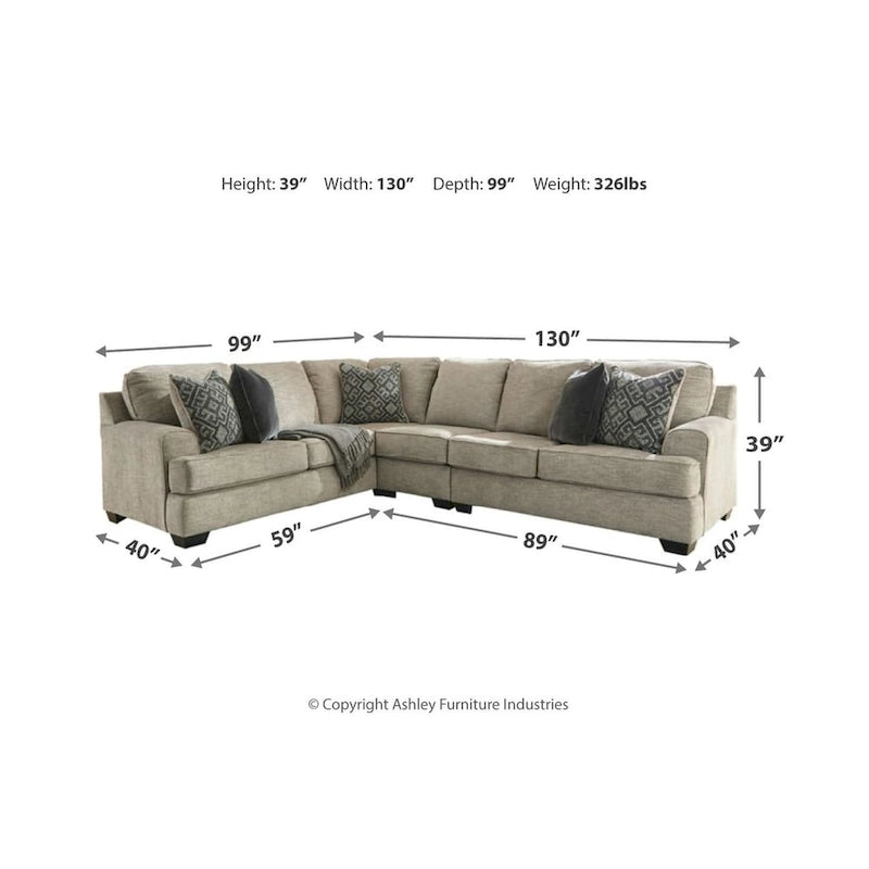 Canapé d'angle 3 places beige et gris Bovarian de Signature Design by Ashley