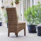 Sedia da pranzo Manila in abaca intrecciata/mogano (set da 2)