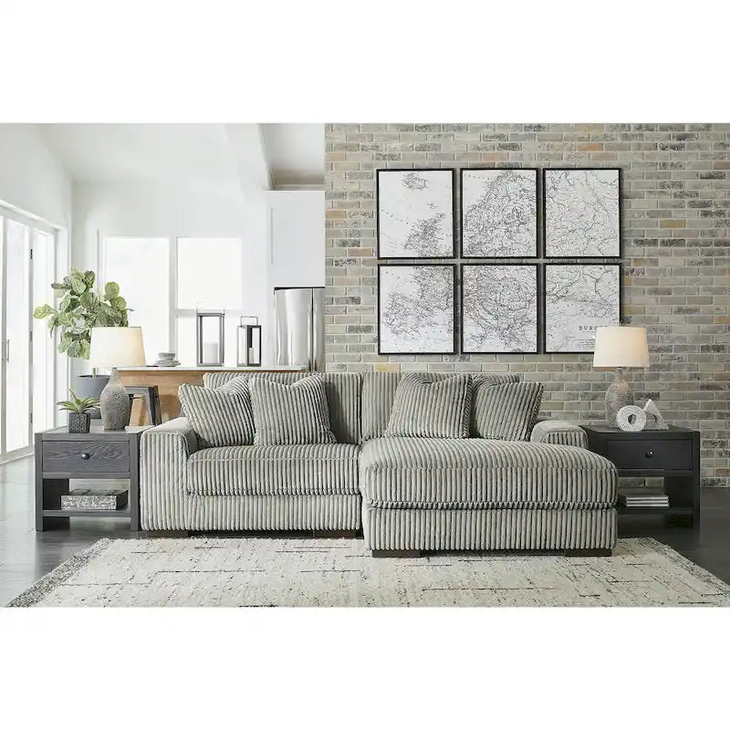 Signature Design by Ashley Lindyn Divano Sezionale a 2 Pezzi con Chaise - 102L x 70P x 38A