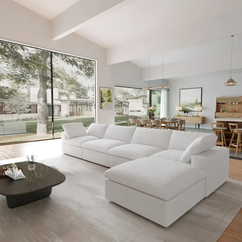 Canapés d'angle pour salon, canapé sectionnel convertible modulaire moderne avec housses de coussin amovibles