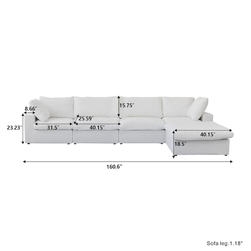 Canapés d'angle pour salon, canapé sectionnel convertible modulaire moderne avec housses de coussin amovibles