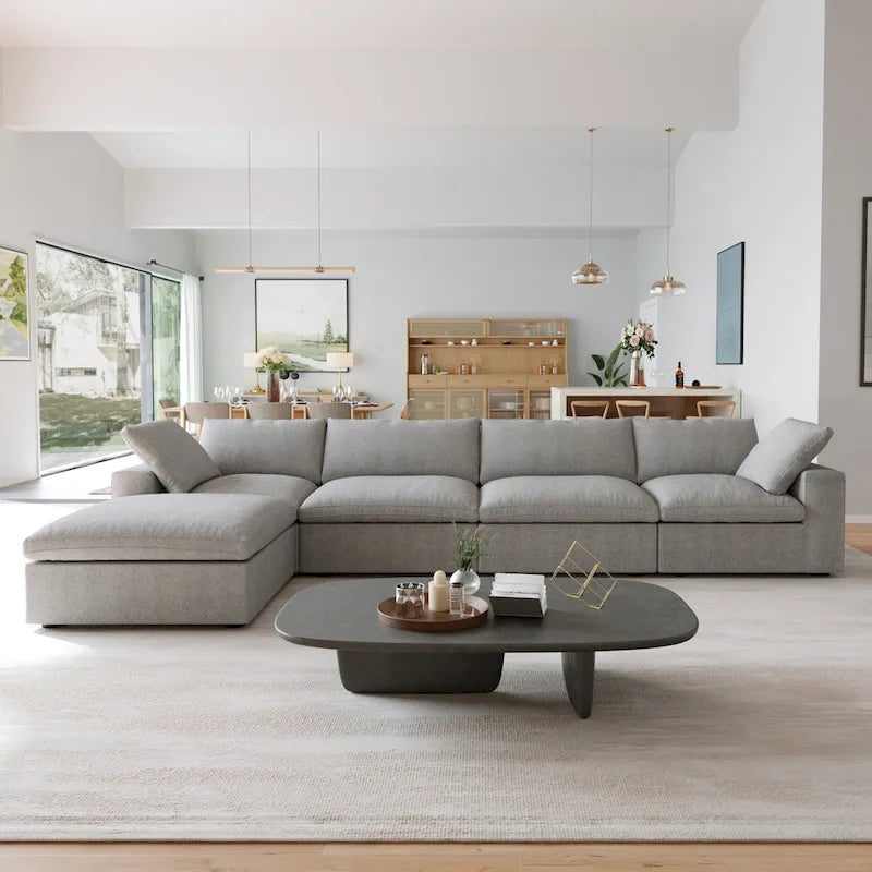 Canapés d'angle pour salon, canapé sectionnel convertible modulaire moderne avec housses de coussin amovibles