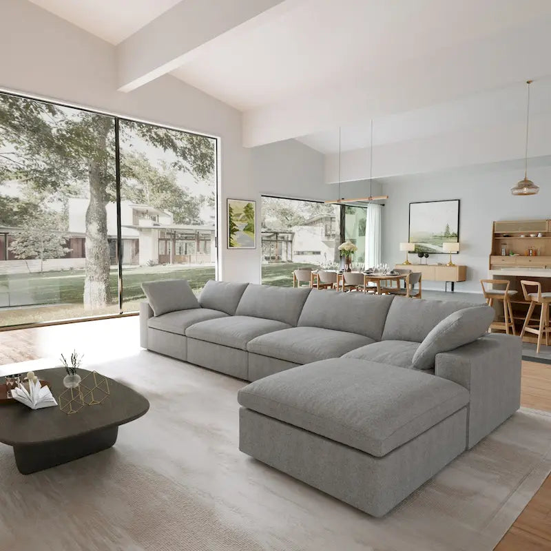 Canapés d'angle pour salon, canapé sectionnel convertible modulaire moderne avec housses de coussin amovibles