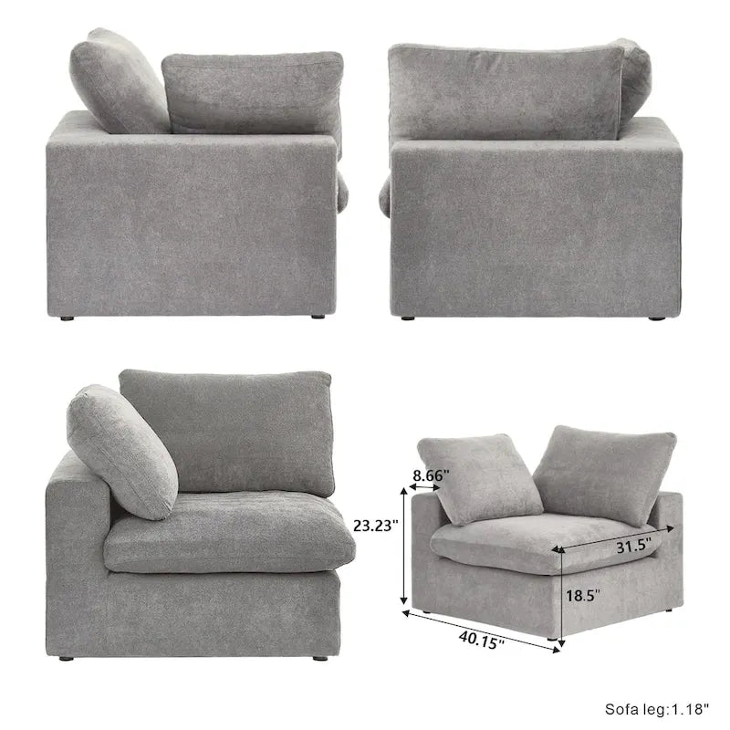 Canapés d'angle pour salon, canapé sectionnel convertible modulaire moderne avec housses de coussin amovibles
