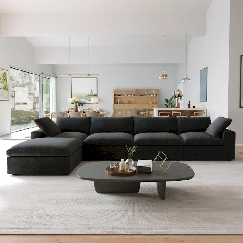 Canapés d'angle pour salon, canapé sectionnel convertible modulaire moderne avec housses de coussin amovibles