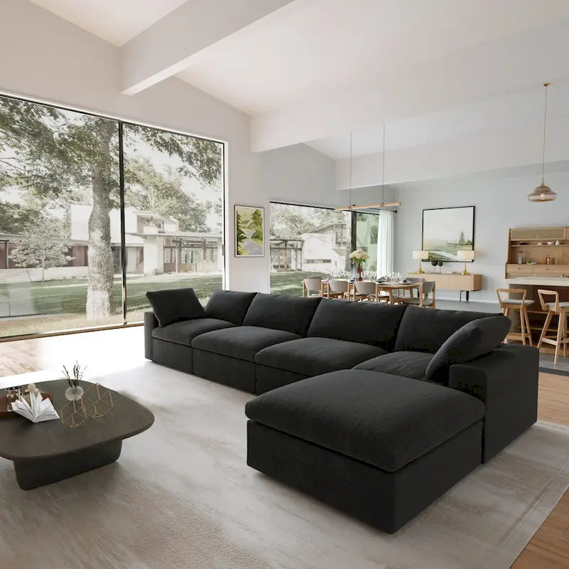 Canapés d'angle pour salon, canapé sectionnel convertible modulaire moderne avec housses de coussin amovibles