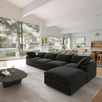 Canapés d'angle pour salon, canapé sectionnel convertible modulaire moderne avec housses de coussin amovibles