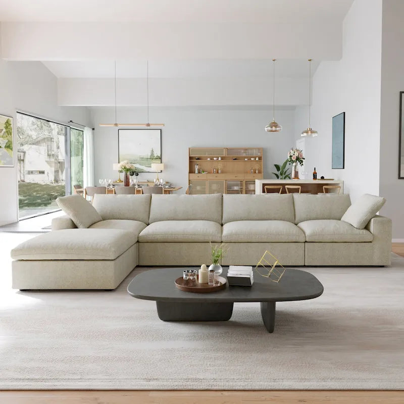 Canapés d'angle pour salon, canapé sectionnel convertible modulaire moderne avec housses de coussin amovibles